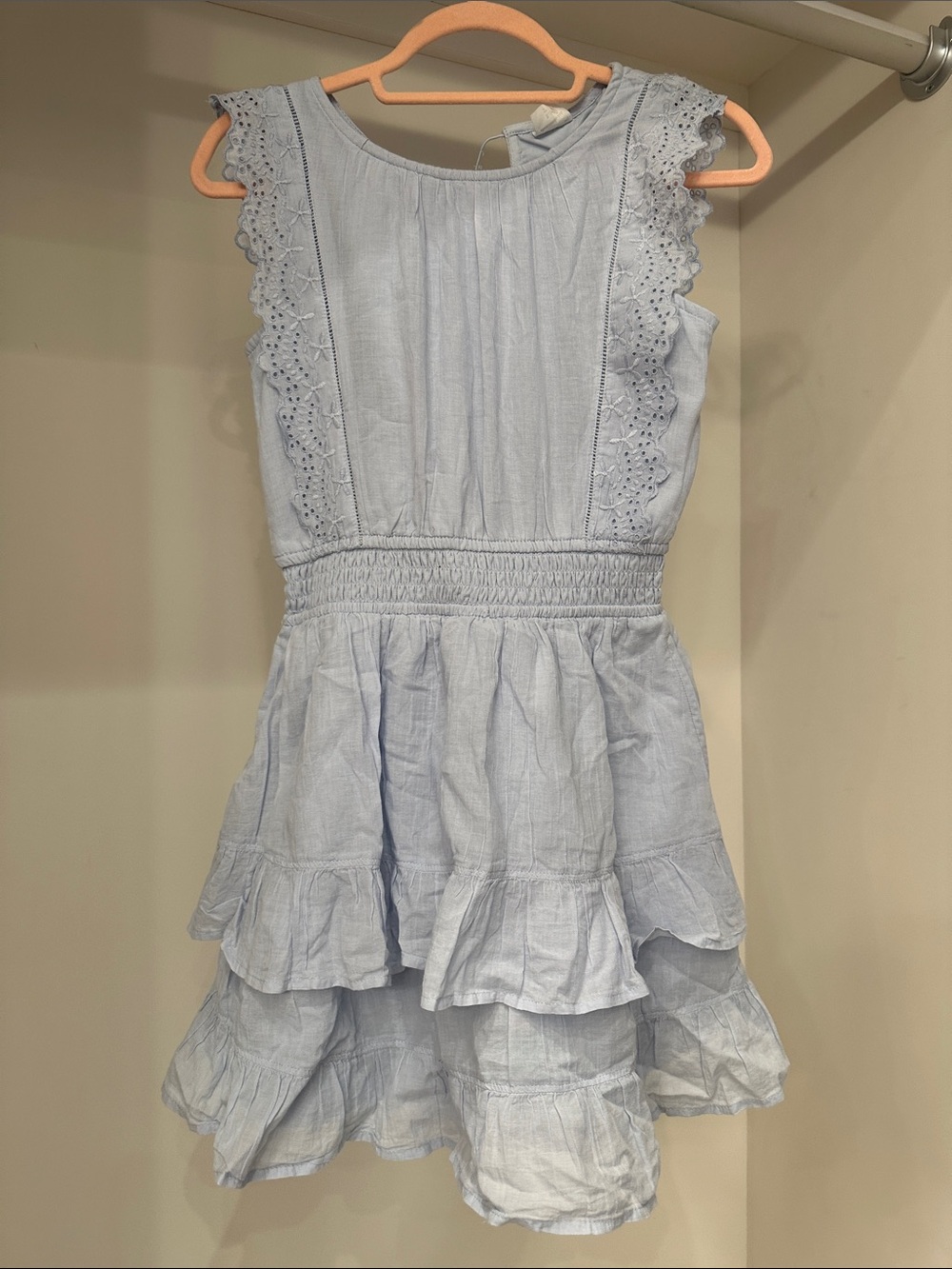 Abercrombie Kids size 11/12 Light Blue Sleeveless Ruffle Kids Dress. Like new